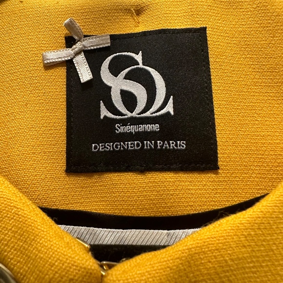 Sinequanone saffron coat with black ties 3/4 length arms - Picture 2 of 9